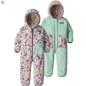 PATAGONIA Infant Reversible Puff-Ball Bunting Snowsuit 6-12 Months